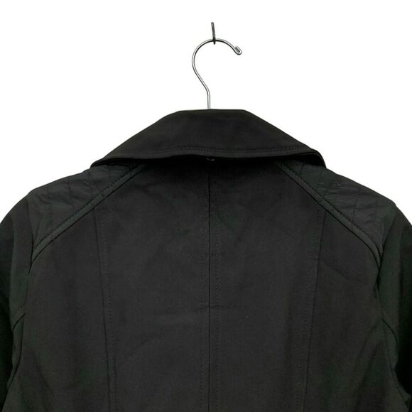 Sebby Collection Soft Shell Trench Coat Womens Medium Black Water Resistant - Picture 7 of 11